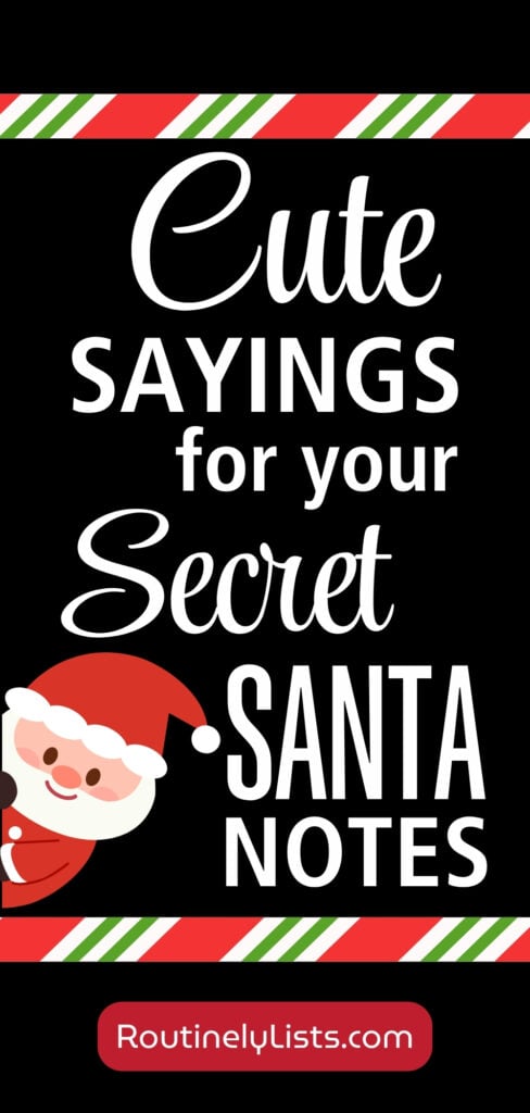 Cute and Short Secret Santa Sayings for Cards and Notes