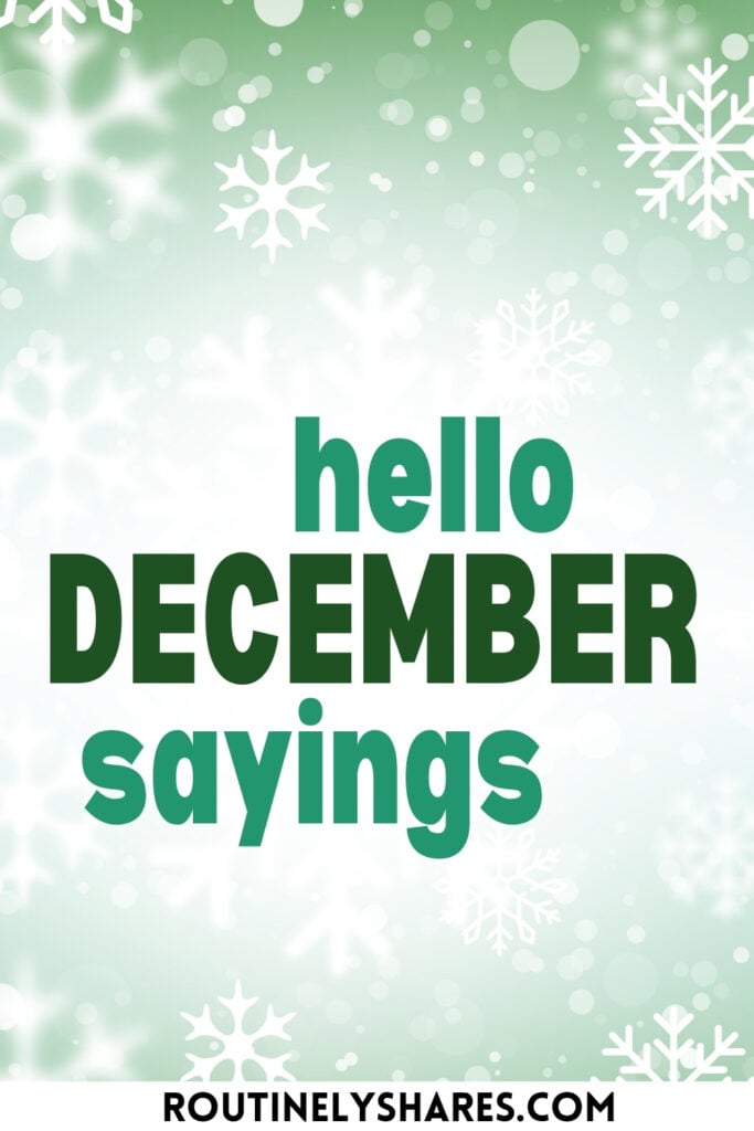 Short December Sayings for Signs